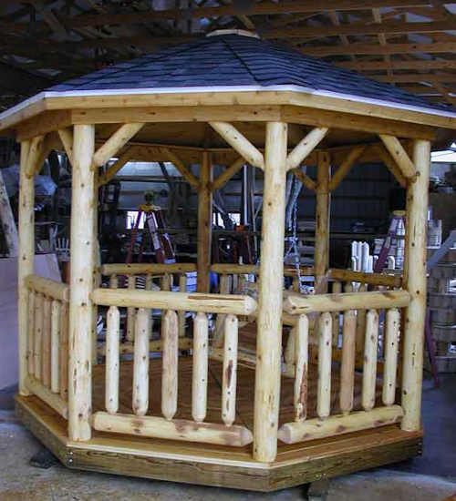 Hillside Log Gazebo